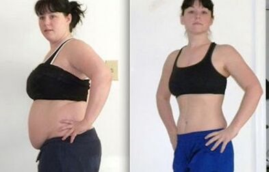 Hourly diet before and after photos.