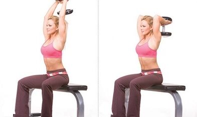 Flexion and extension of arms to lose weight.
